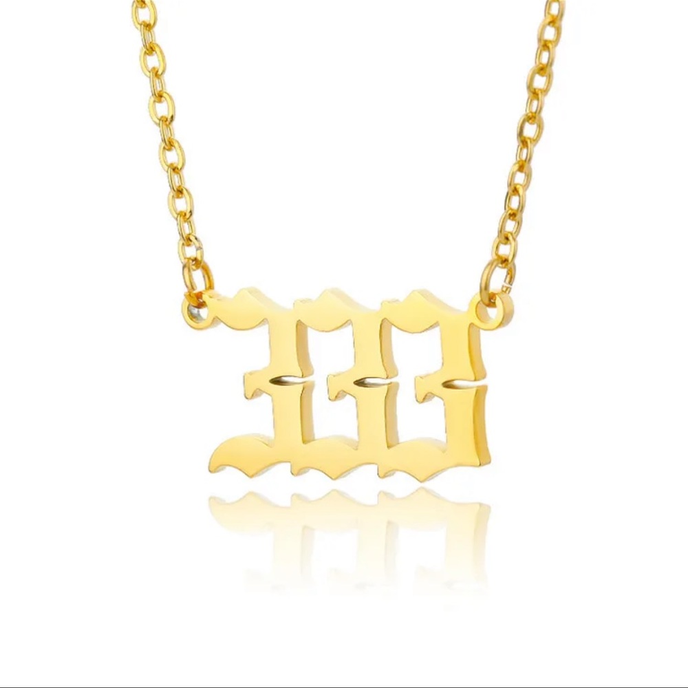 Angel Number Necklace | Stainless Steel 18K Gold Plated Pendant Dainty Choker
